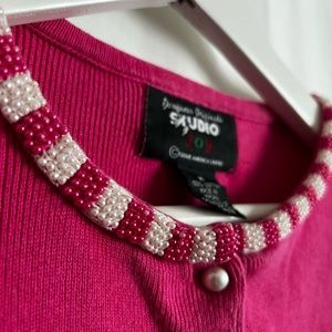 Vintage Beaded collar and cuff cardigan